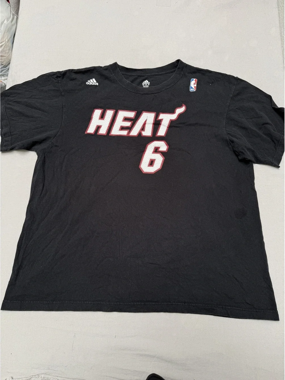 Faded Lebron James NBA Miami Heat Black T-shirt Jersey 2XL